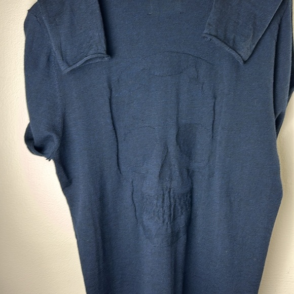 Zadig & Voltaire Men’s Skull Sweater Spooky Season Navy 100% Merino Wool Goth - Picture 8 of 14